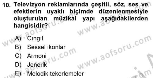 Marka İletişimi Tasarımı ve Uygulamaları Dersi 2018 - 2019 Yılı Yaz Okulu Sınav Soruları 10. Soru