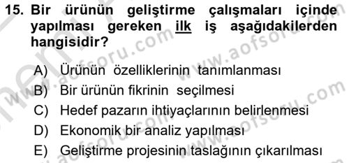 Marka İletişimi Tasarımı ve Uygulamaları Dersi 2021 - 2022 Yılı (Vize) Ara Sınav Soruları 15. Soru