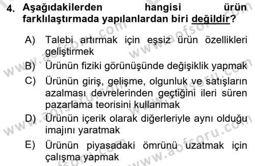 Marka İletişimi Tasarımı ve Uygulamaları Dersi 2021 - 2022 Yılı (Vize) Ara Sınav Soruları 4. Soru