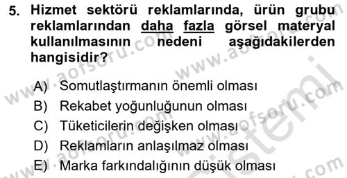 Marka İletişimi Tasarımı ve Uygulamaları Dersi 2021 - 2022 Yılı (Final) Dönem Sonu Sınav Soruları 5. Soru