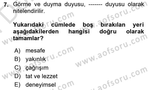 Marka İletişimi Tasarımı ve Uygulamaları Dersi 2021 - 2022 Yılı (Final) Dönem Sonu Sınav Soruları 7. Soru