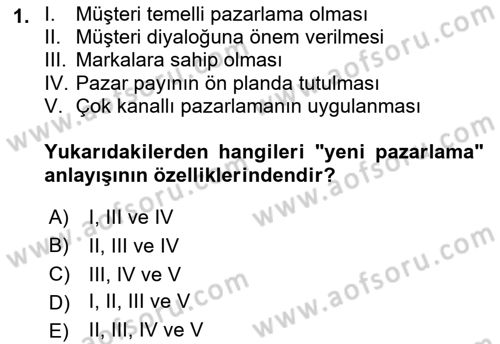 Marka İletişimi Tasarımı ve Uygulamaları Dersi 2021 - 2022 Yılı Yaz Okulu Sınav Soruları 1. Soru