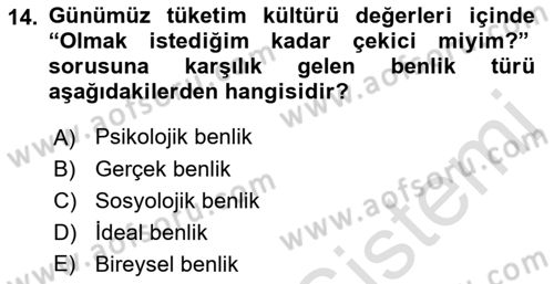 Marka İletişimi Tasarımı ve Uygulamaları Dersi 2021 - 2022 Yılı Yaz Okulu Sınav Soruları 14. Soru