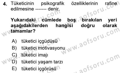 Marka İletişimi Tasarımı ve Uygulamaları Dersi 2021 - 2022 Yılı Yaz Okulu Sınav Soruları 4. Soru