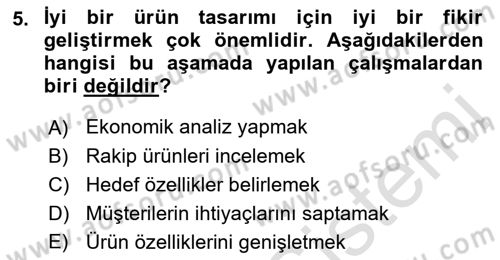 Marka İletişimi Tasarımı ve Uygulamaları Dersi 2021 - 2022 Yılı Yaz Okulu Sınav Soruları 5. Soru