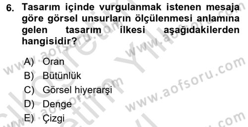 Marka İletişimi Tasarımı ve Uygulamaları Dersi 2021 - 2022 Yılı Yaz Okulu Sınav Soruları 6. Soru