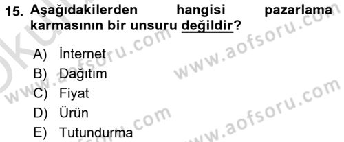 Marka İletişimi Tasarımı ve Uygulamaları Dersi 2022 - 2023 Yılı Yaz Okulu Sınav Soruları 15. Soru