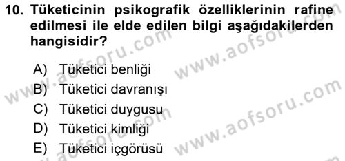 Marka İletişimi Tasarımı ve Uygulamaları Dersi 2023 - 2024 Yılı (Vize) Ara Sınav Soruları 10. Soru
