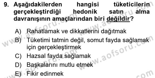 Marka İletişimi Tasarımı ve Uygulamaları Dersi 2023 - 2024 Yılı (Vize) Ara Sınav Soruları 9. Soru