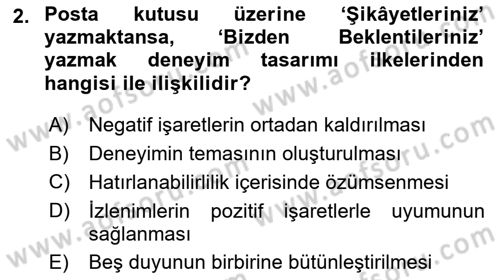 Marka İletişimi Tasarımı ve Uygulamaları Dersi 2023 - 2024 Yılı Yaz Okulu Sınav Soruları 2. Soru