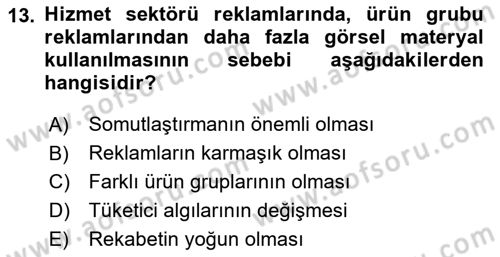 Marka İletişimi Tasarımı ve Uygulamaları Dersi 2024 - 2025 Yılı (Vize) Ara Sınav Soruları 13. Soru
