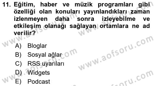 Marka İletişimi Tasarımı ve Uygulamaları Dersi 2024 - 2025 Yılı (Final) Dönem Sonu Sınav Soruları 11. Soru