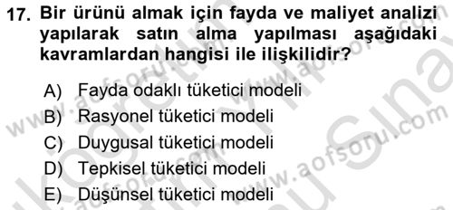 Marka İletişimi Tasarımı ve Uygulamaları Dersi 2024 - 2025 Yılı (Final) Dönem Sonu Sınav Soruları 17. Soru