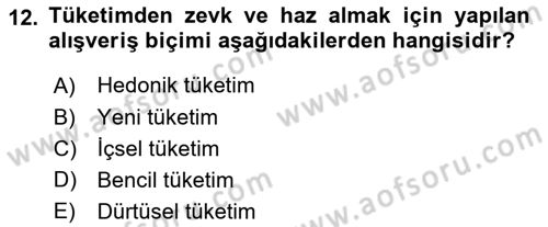 Marka İletişimi Tasarımı ve Uygulamaları Dersi 2025 - 2026 Yılı (Final) Dönem Sonu Sınav Soruları 12. Soru