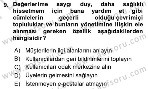 Marka İletişimi Tasarımı ve Uygulamaları Dersi 2025 - 2026 Yılı (Final) Dönem Sonu Sınav Soruları 9. Soru