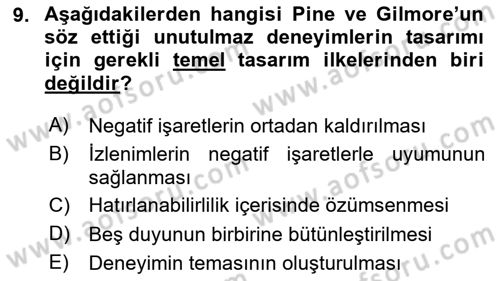 Marka İletişimi Tasarımı ve Uygulamaları Dersi 2025 - 2026 Yılı Yaz Okulu Sınav Soruları 9. Soru