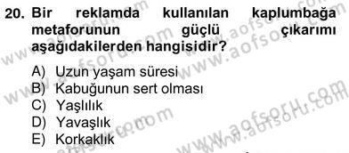 Reklamda Yaratıcılık ve Yazarlık Dersi 2012 - 2013 Yılı (Vize) Ara Sınav Soruları 20. Soru