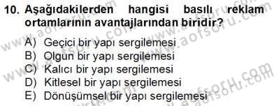 Reklamda Yaratıcılık ve Yazarlık Dersi 2012 - 2013 Yılı (Final) Dönem Sonu Sınav Soruları 10. Soru