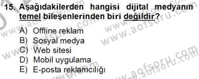 Reklamda Yaratıcılık ve Yazarlık Dersi 2012 - 2013 Yılı (Final) Dönem Sonu Sınav Soruları 15. Soru
