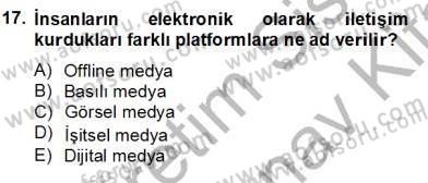 Reklamda Yaratıcılık ve Yazarlık Dersi 2012 - 2013 Yılı (Final) Dönem Sonu Sınav Soruları 17. Soru