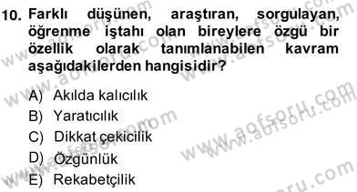 Reklamda Yaratıcılık ve Yazarlık Dersi 2013 - 2014 Yılı (Vize) Ara Sınav Soruları 10. Soru