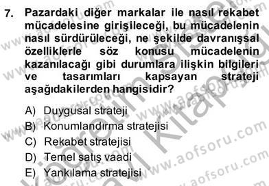 Reklamda Yaratıcılık ve Yazarlık Dersi 2013 - 2014 Yılı (Vize) Ara Sınav Soruları 7. Soru