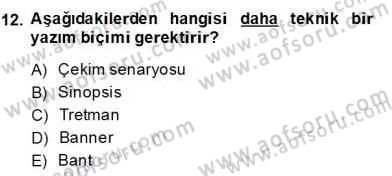 Reklamda Yaratıcılık ve Yazarlık Dersi 2013 - 2014 Yılı (Final) Dönem Sonu Sınav Soruları 12. Soru