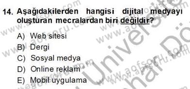 Reklamda Yaratıcılık ve Yazarlık Dersi 2013 - 2014 Yılı (Final) Dönem Sonu Sınav Soruları 14. Soru