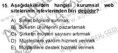 Reklamda Yaratıcılık ve Yazarlık Dersi 2013 - 2014 Yılı (Final) Dönem Sonu Sınav Soruları 15. Soru