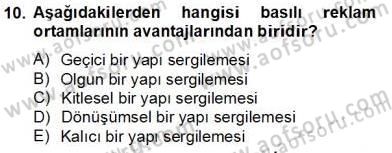 Reklamda Yaratıcılık ve Yazarlık Dersi 2013 - 2014 Yılı Tek Ders Sınav Soruları 10. Soru