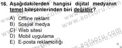 Reklamda Yaratıcılık ve Yazarlık Dersi 2013 - 2014 Yılı Tek Ders Sınav Soruları 16. Soru