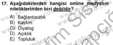 Reklamda Yaratıcılık ve Yazarlık Dersi 2013 - 2014 Yılı Tek Ders Sınav Soruları 17. Soru