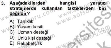 Reklamda Yaratıcılık ve Yazarlık Dersi 2013 - 2014 Yılı Tek Ders Sınav Soruları 3. Soru