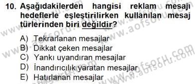 Reklamda Yaratıcılık ve Yazarlık Dersi 2014 - 2015 Yılı (Vize) Ara Sınav Soruları 10. Soru