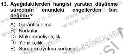 Reklamda Yaratıcılık ve Yazarlık Dersi 2014 - 2015 Yılı (Vize) Ara Sınav Soruları 13. Soru