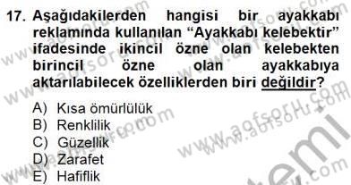 Reklamda Yaratıcılık ve Yazarlık Dersi 2014 - 2015 Yılı (Vize) Ara Sınav Soruları 17. Soru