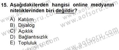 Reklamda Yaratıcılık ve Yazarlık Dersi 2014 - 2015 Yılı (Final) Dönem Sonu Sınav Soruları 15. Soru