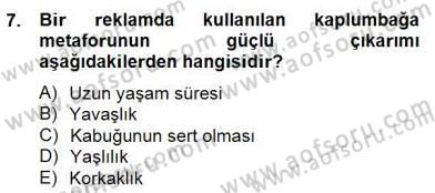 Reklamda Yaratıcılık ve Yazarlık Dersi 2014 - 2015 Yılı (Final) Dönem Sonu Sınav Soruları 7. Soru