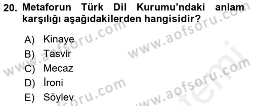Reklamda Yaratıcılık ve Yazarlık Dersi 2015 - 2016 Yılı (Vize) Ara Sınav Soruları 20. Soru