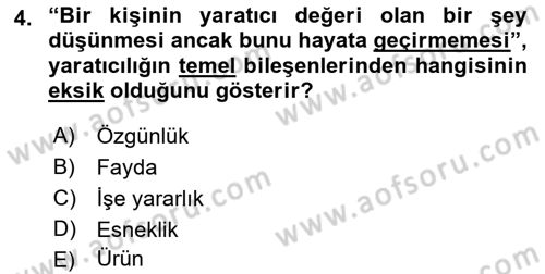 Reklamda Yaratıcılık ve Yazarlık Dersi 2015 - 2016 Yılı (Vize) Ara Sınav Soruları 4. Soru