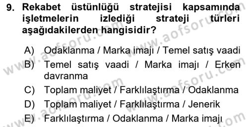 Reklamda Yaratıcılık ve Yazarlık Dersi 2015 - 2016 Yılı (Vize) Ara Sınav Soruları 9. Soru