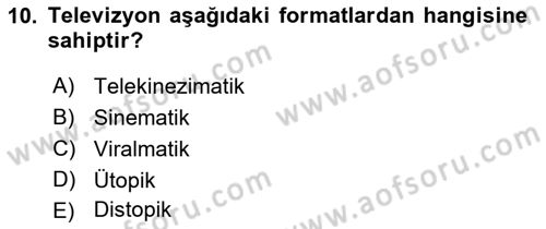 Reklamda Yaratıcılık ve Yazarlık Dersi 2015 - 2016 Yılı (Final) Dönem Sonu Sınav Soruları 10. Soru