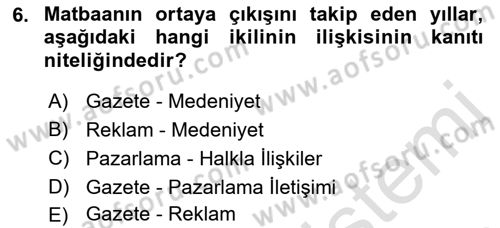Reklamda Yaratıcılık ve Yazarlık Dersi 2015 - 2016 Yılı (Final) Dönem Sonu Sınav Soruları 6. Soru
