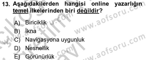 Reklamda Yaratıcılık ve Yazarlık Dersi 2016 - 2017 Yılı 3 Ders Sınav Soruları 13. Soru