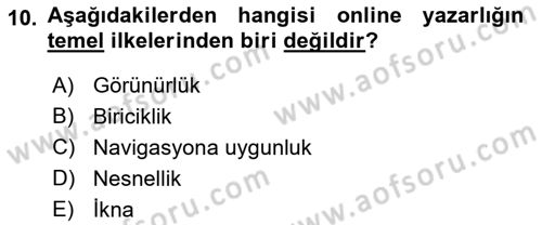 Reklamda Yaratıcılık ve Yazarlık Dersi 2017 - 2018 Yılı 3 Ders Sınav Soruları 10. Soru