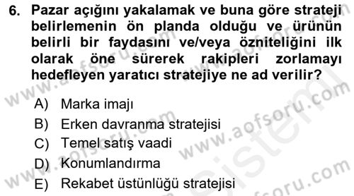 Reklamda Yaratıcılık ve Yazarlık Dersi 2017 - 2018 Yılı (Final) Dönem Sonu Sınav Soruları 6. Soru