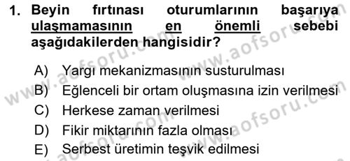 Reklamda Yaratıcılık ve Yazarlık Dersi 2018 - 2019 Yılı 3 Ders Sınav Soruları 1. Soru