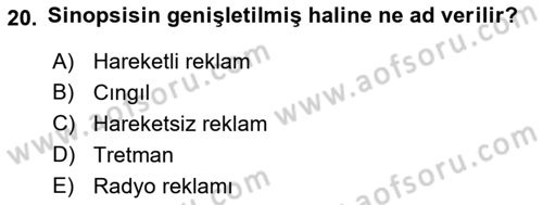 Reklamda Yaratıcılık ve Yazarlık Dersi 2018 - 2019 Yılı 3 Ders Sınav Soruları 20. Soru
