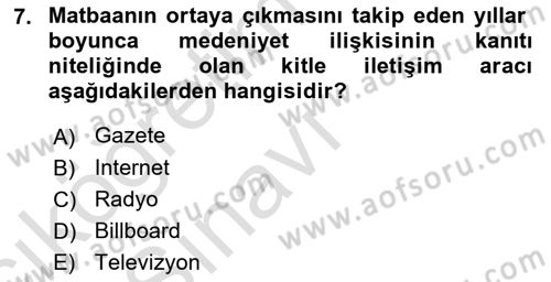 Reklamda Yaratıcılık ve Yazarlık Dersi 2018 - 2019 Yılı 3 Ders Sınav Soruları 7. Soru