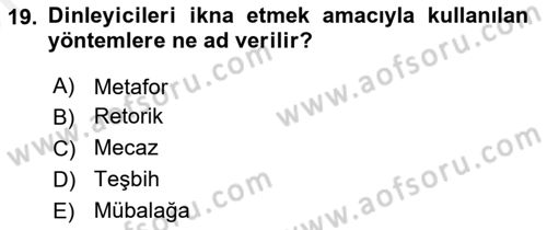 Reklamda Yaratıcılık ve Yazarlık Dersi 2018 - 2019 Yılı (Vize) Ara Sınav Soruları 19. Soru